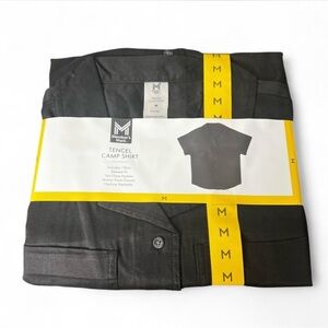 Ladies Members Mark Black Tencel short sleeve button-up camp shirt [size medium]